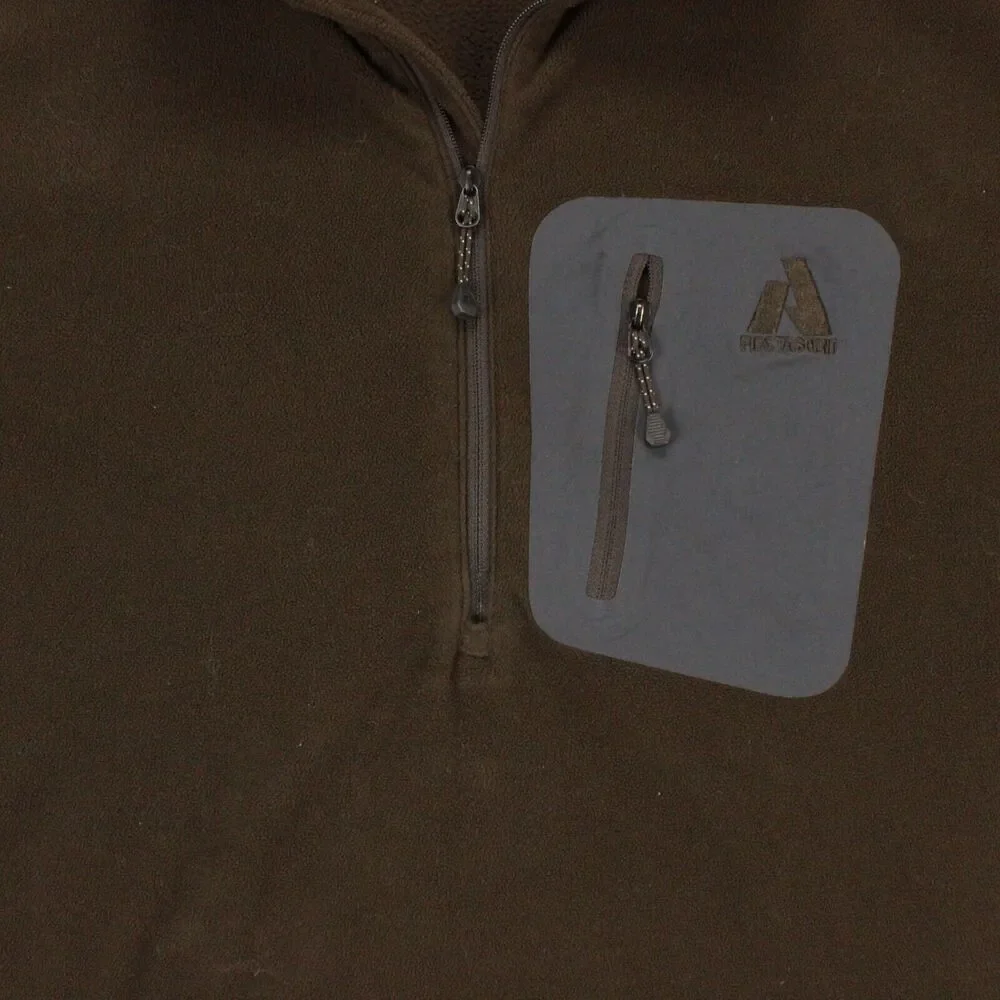 Eddie Bauer First Ascent Mens XXL Brown Fleece Quarter Zip Pullover - Picture 2 of 9